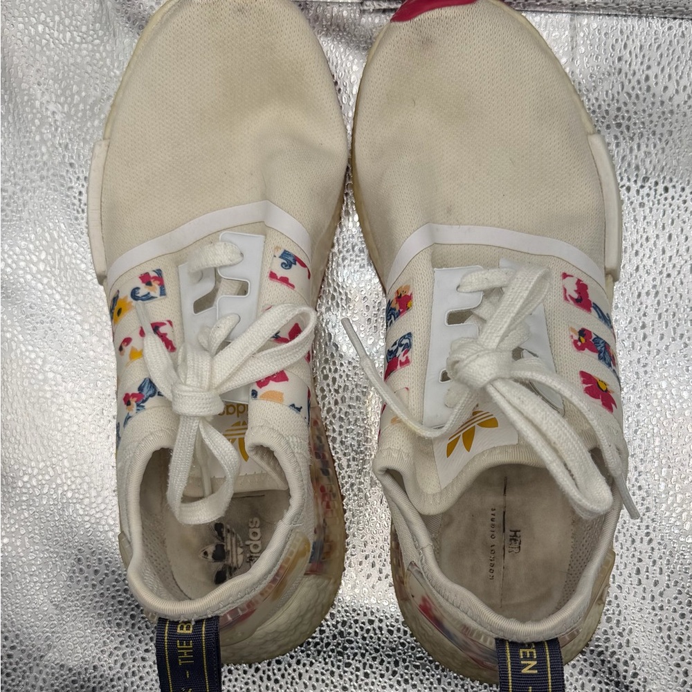 adidas White Multicolor Athletic Shoes